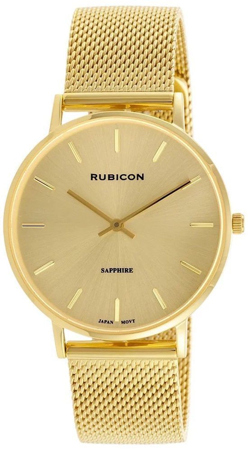 Zegarek damski Rubicon złoty z szafirowym szkłem RNBD76.jpg